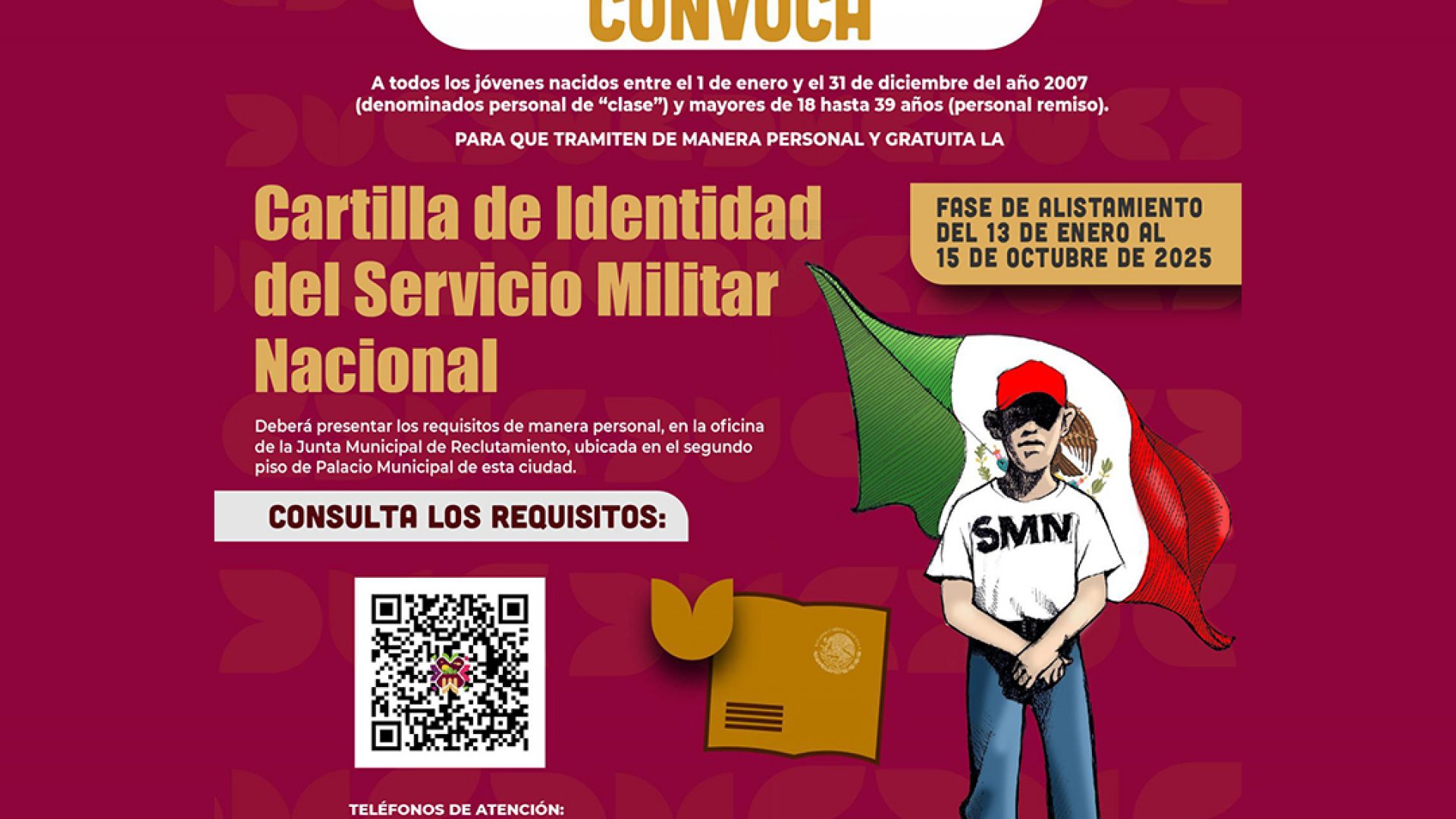 Invita Ayuntamiento a tramitar la Cartilla Militar
