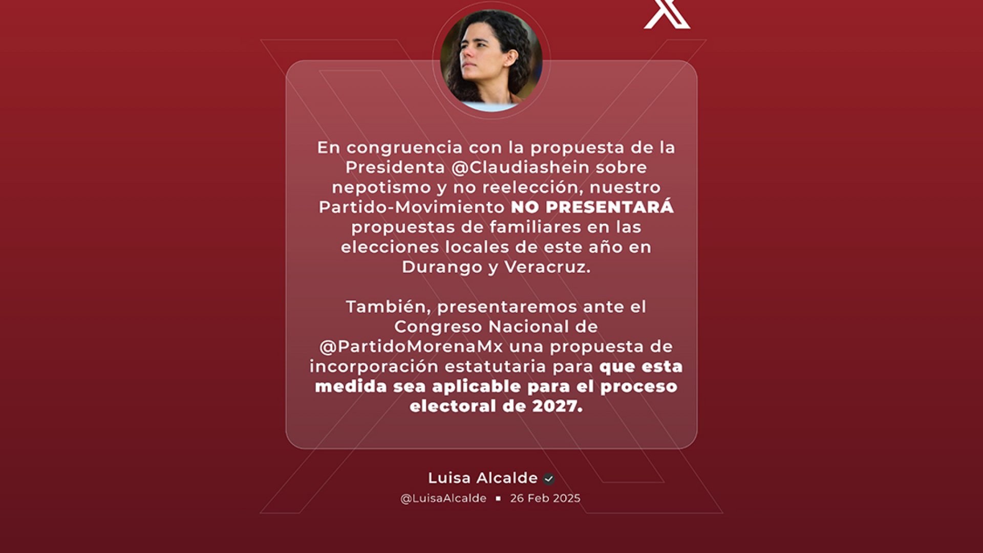 Morena impondrá candados contra nepotismo en elecciones de 2027