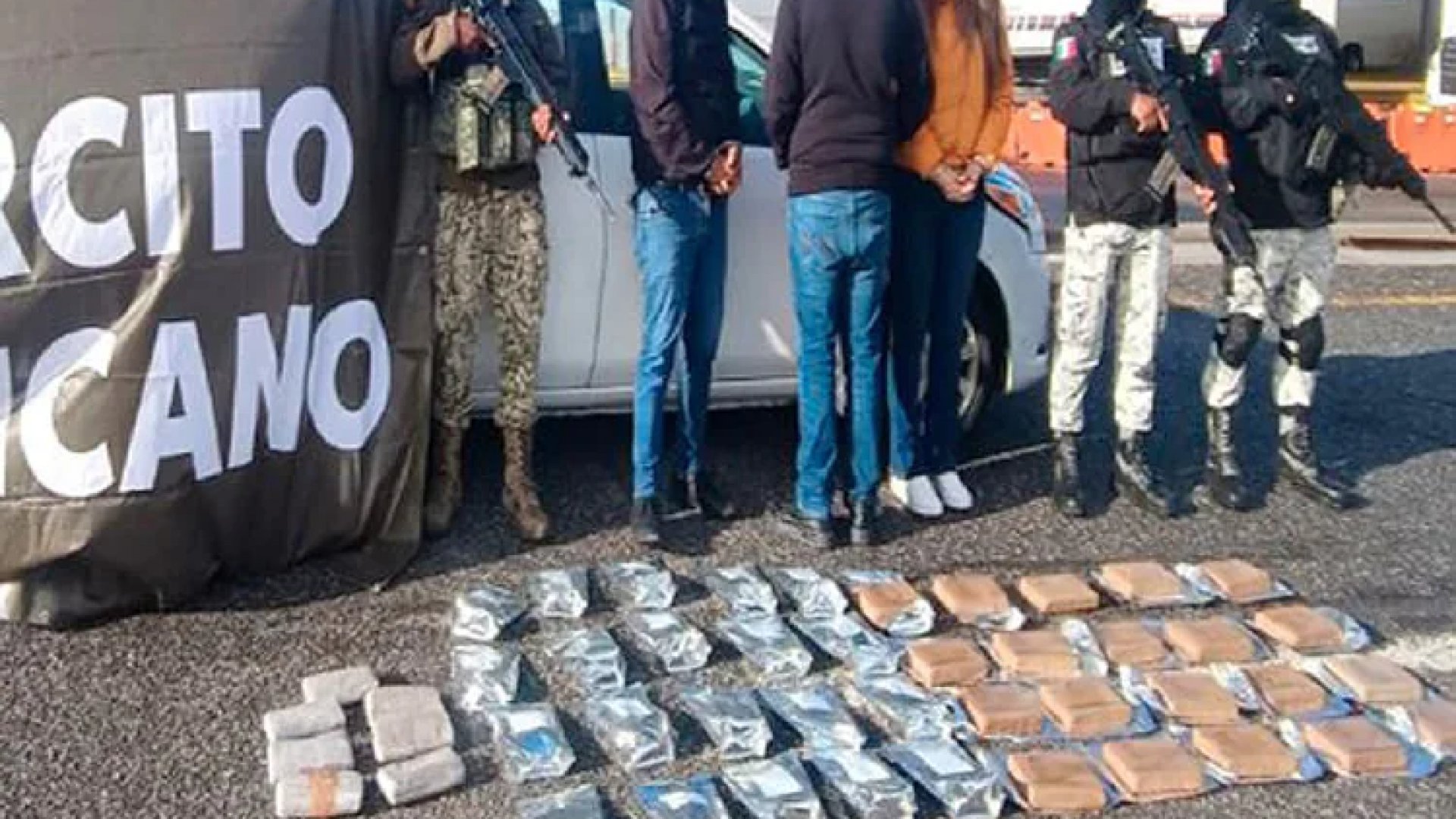 Detienen a tres en Baja California que transportaban 50 kilos de fentanilo y heroína