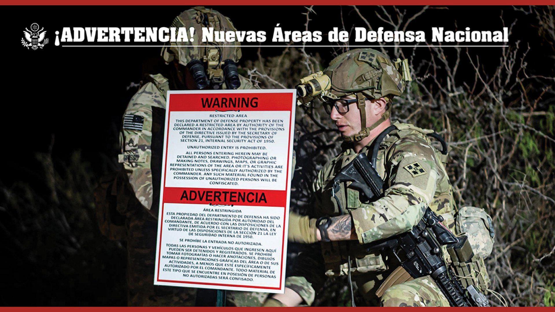 EE.UU. declara áreas fronterizas como bases militares