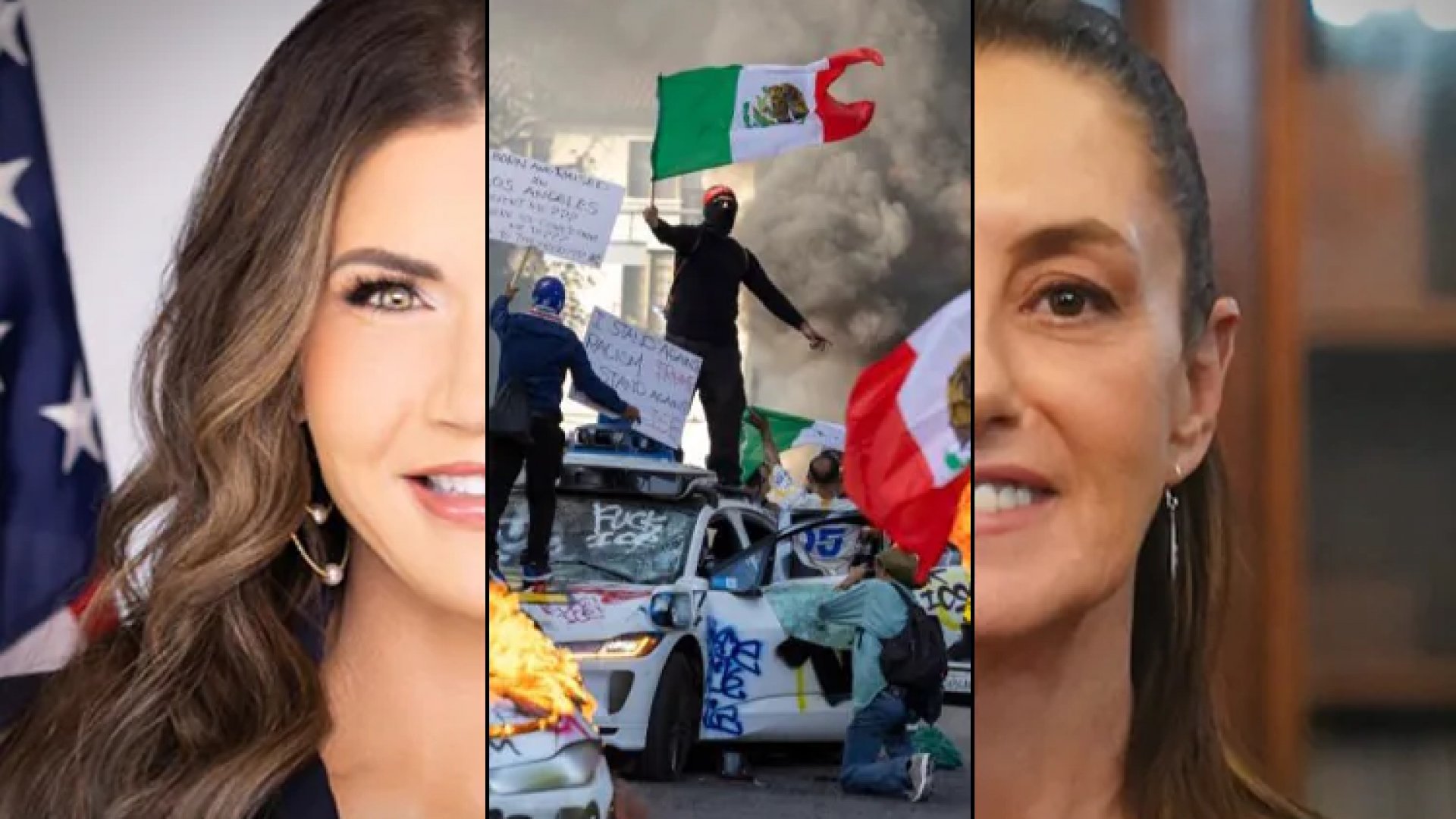 Los Ángeles: Kristi Noem acusa a Sheinbaum de incitar protestas; la presidenta responde