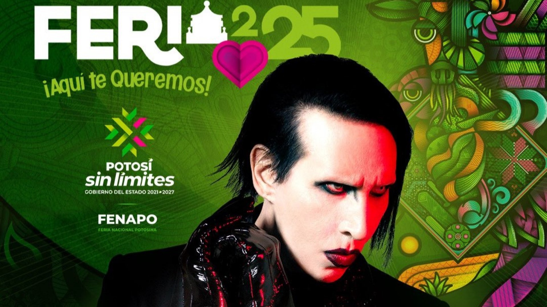Marilyn Manson actuará gratis en San Luis Potosí