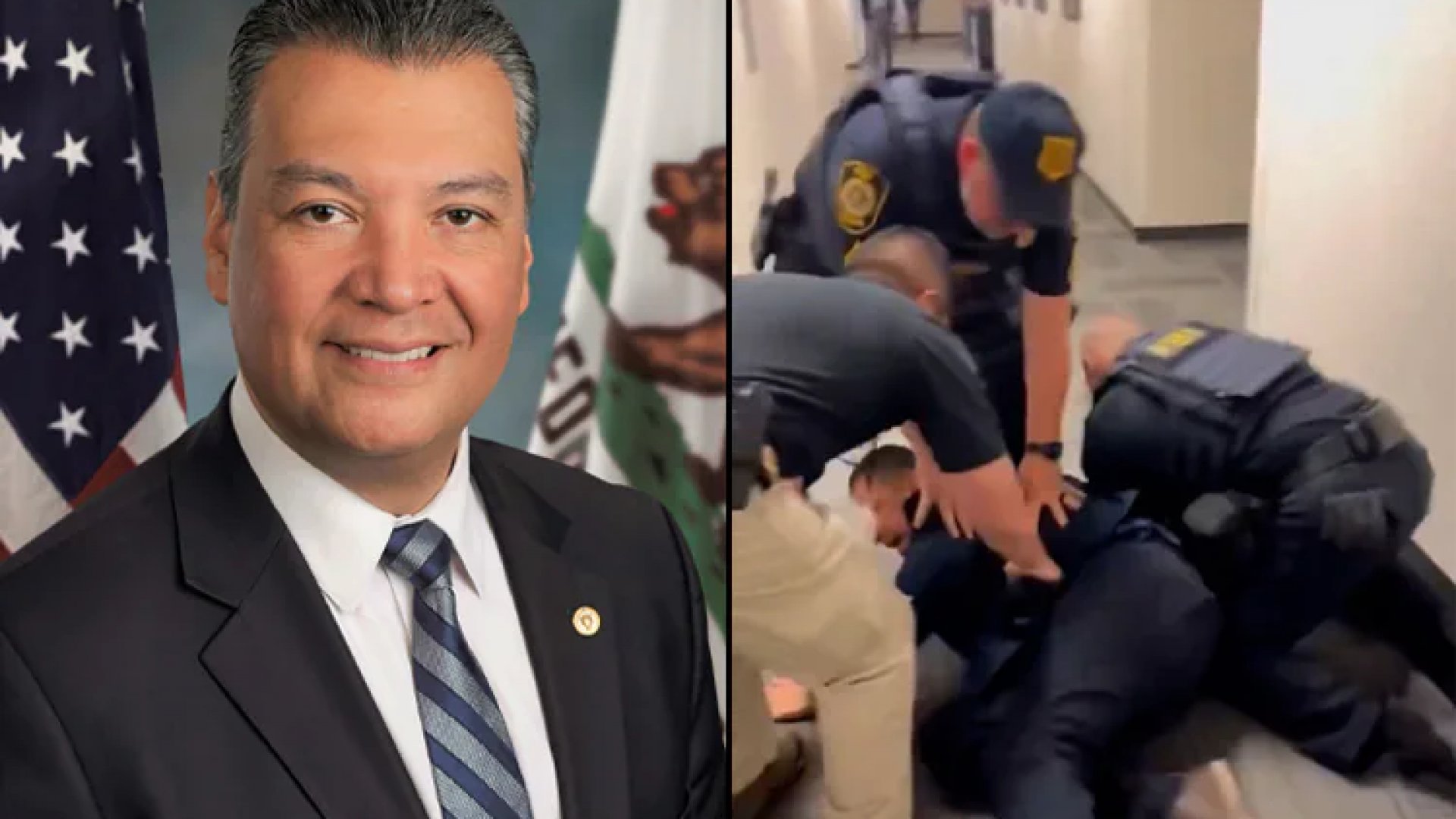 Senador Alex Padilla es esposado y sometido en rueda de prensa de Kristi Noem