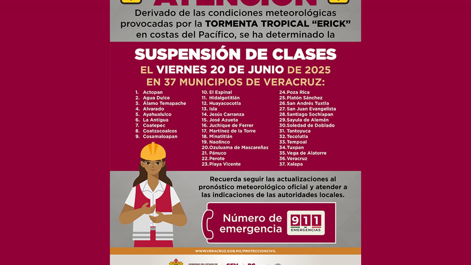 Suspenden clases por impacto de tormenta tropical Erick