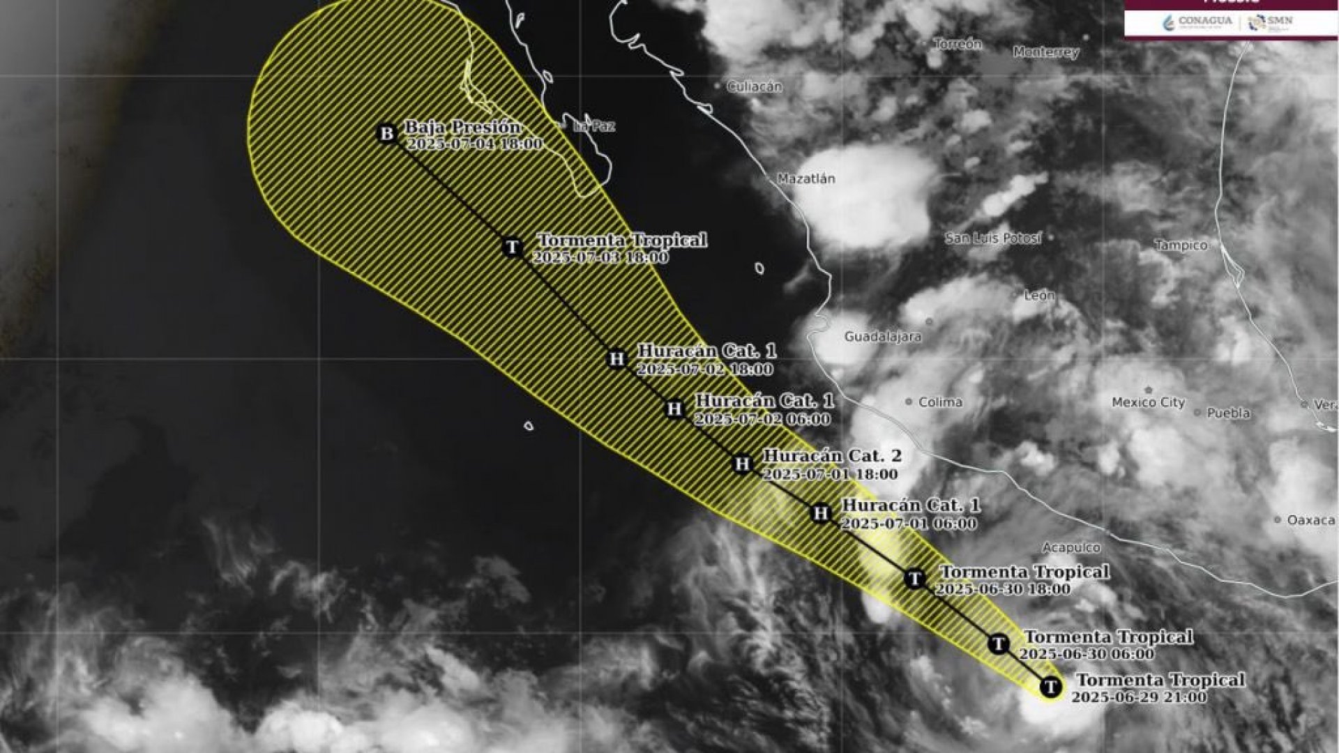 Flossie se intensificará a huracán en 24 horas