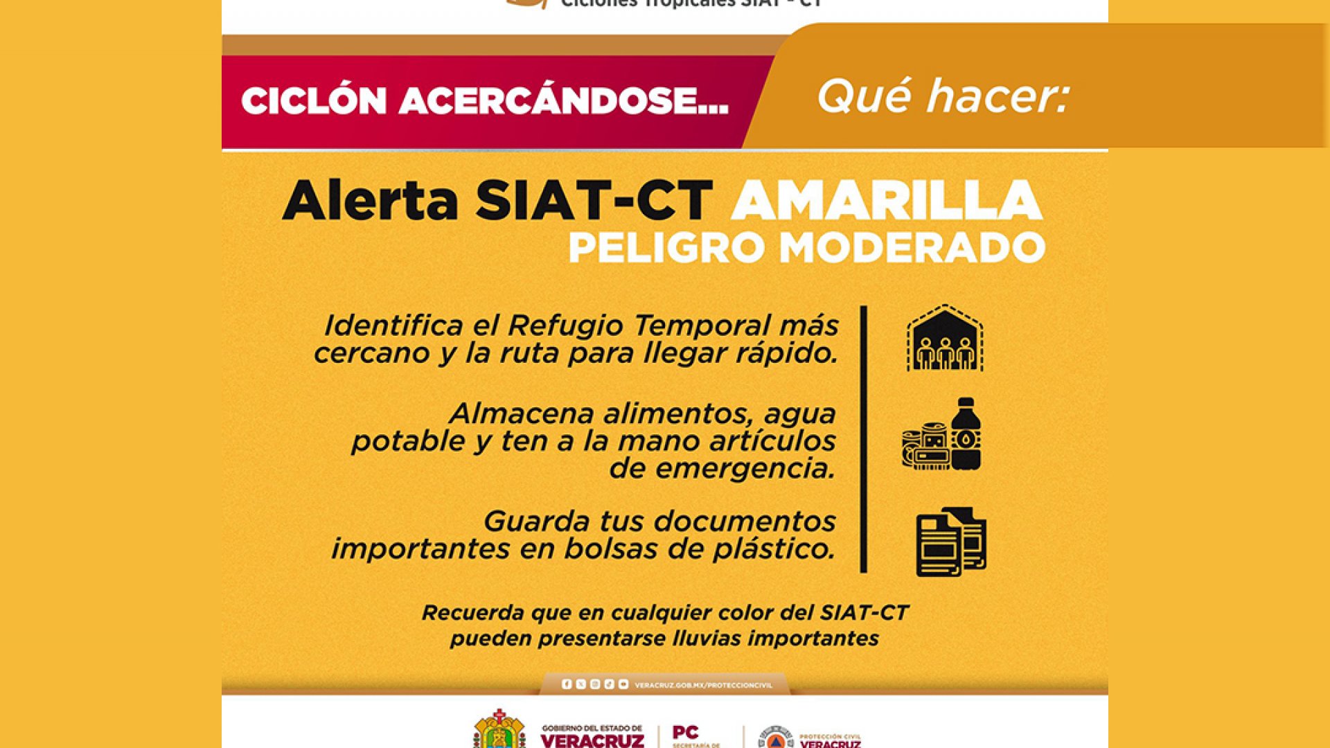 SEPC activa Alerta Amarilla en norte veracruzano