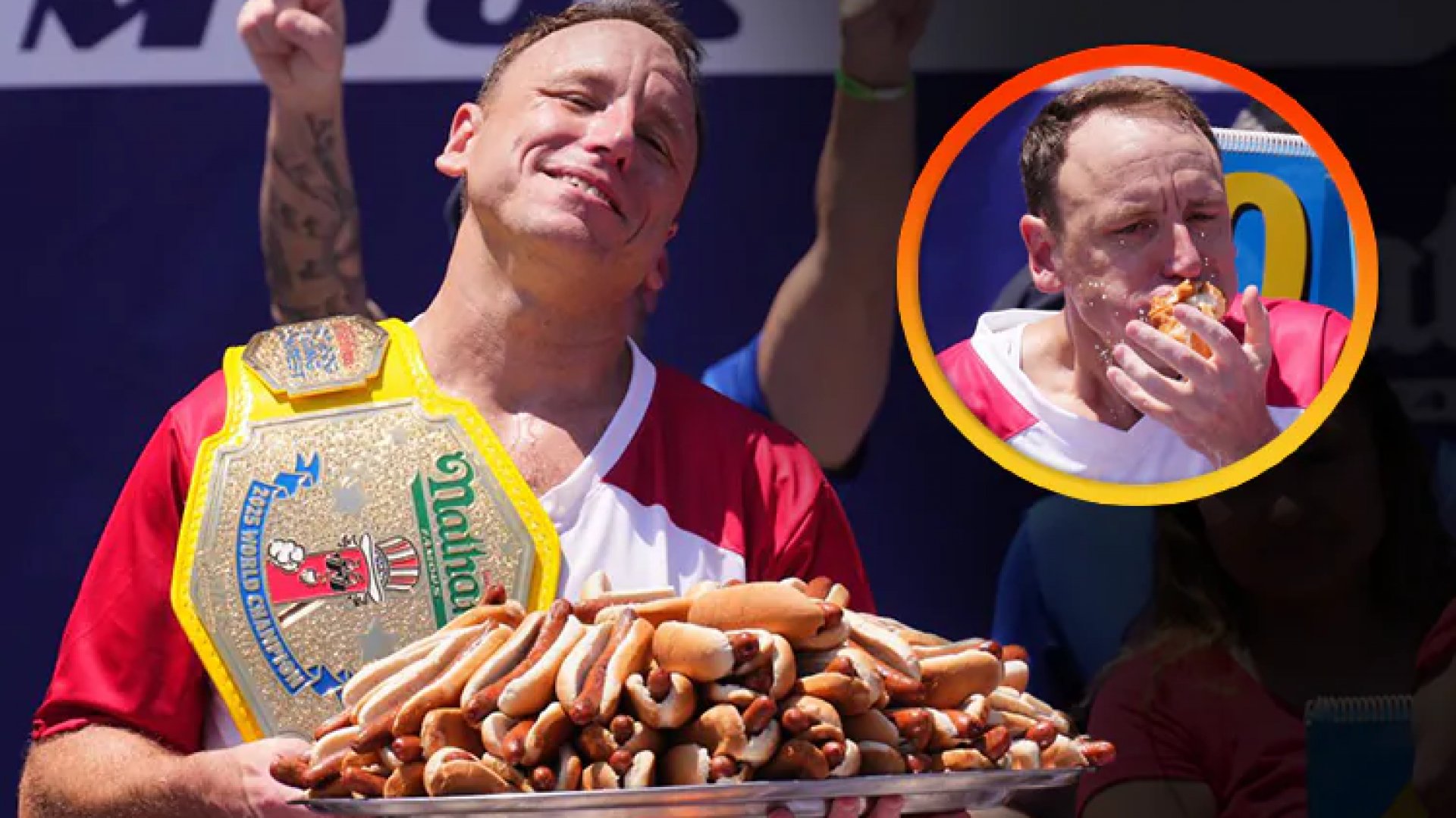 ¡Feliz 4 de julio! “El Rey del hot dog”, Joey Chestnut, devora 70.5 jochos en 10 minutos