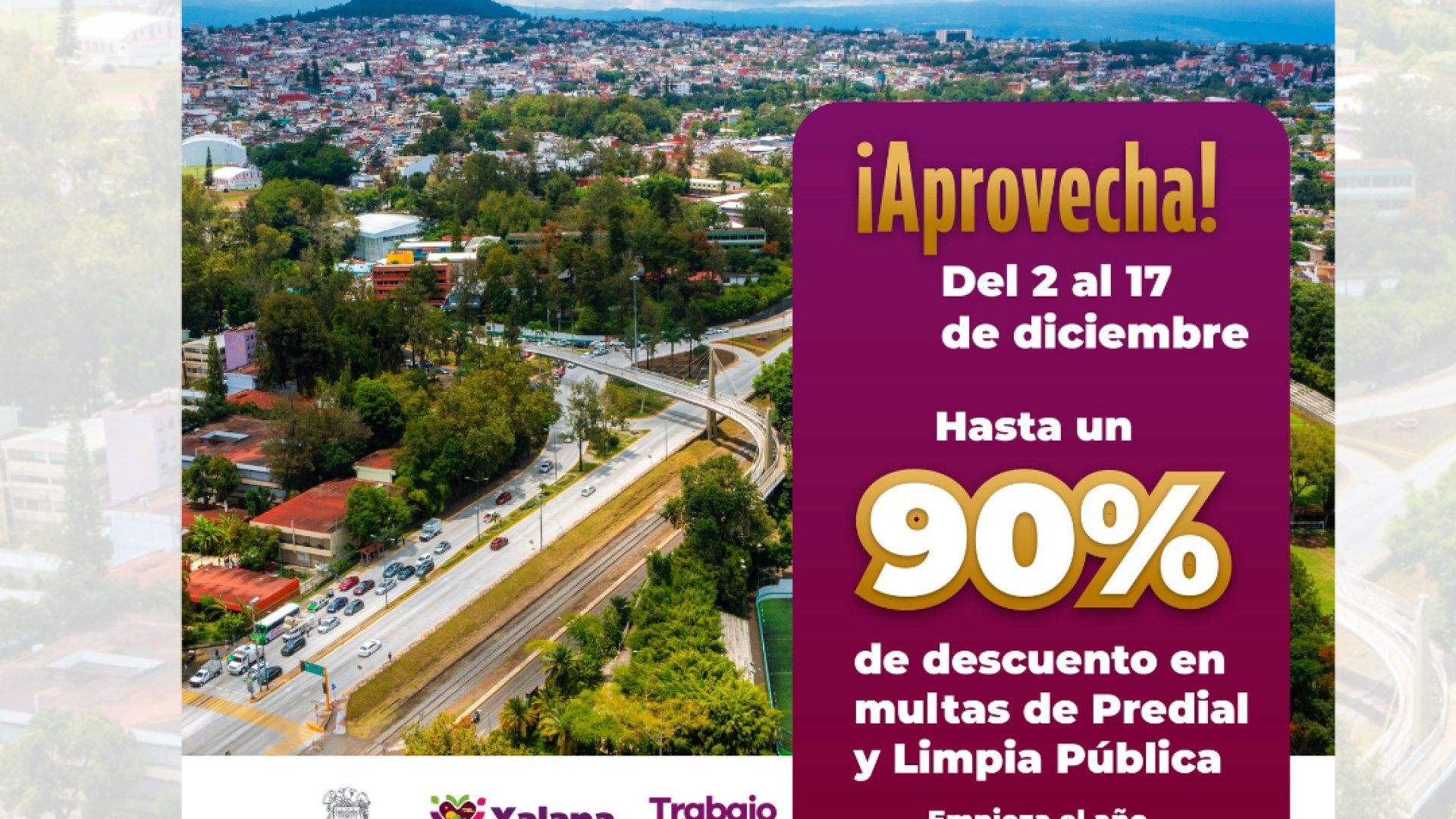 Últimos días para obtener hasta 90% de descuento en multas del Predial en Xalapa
