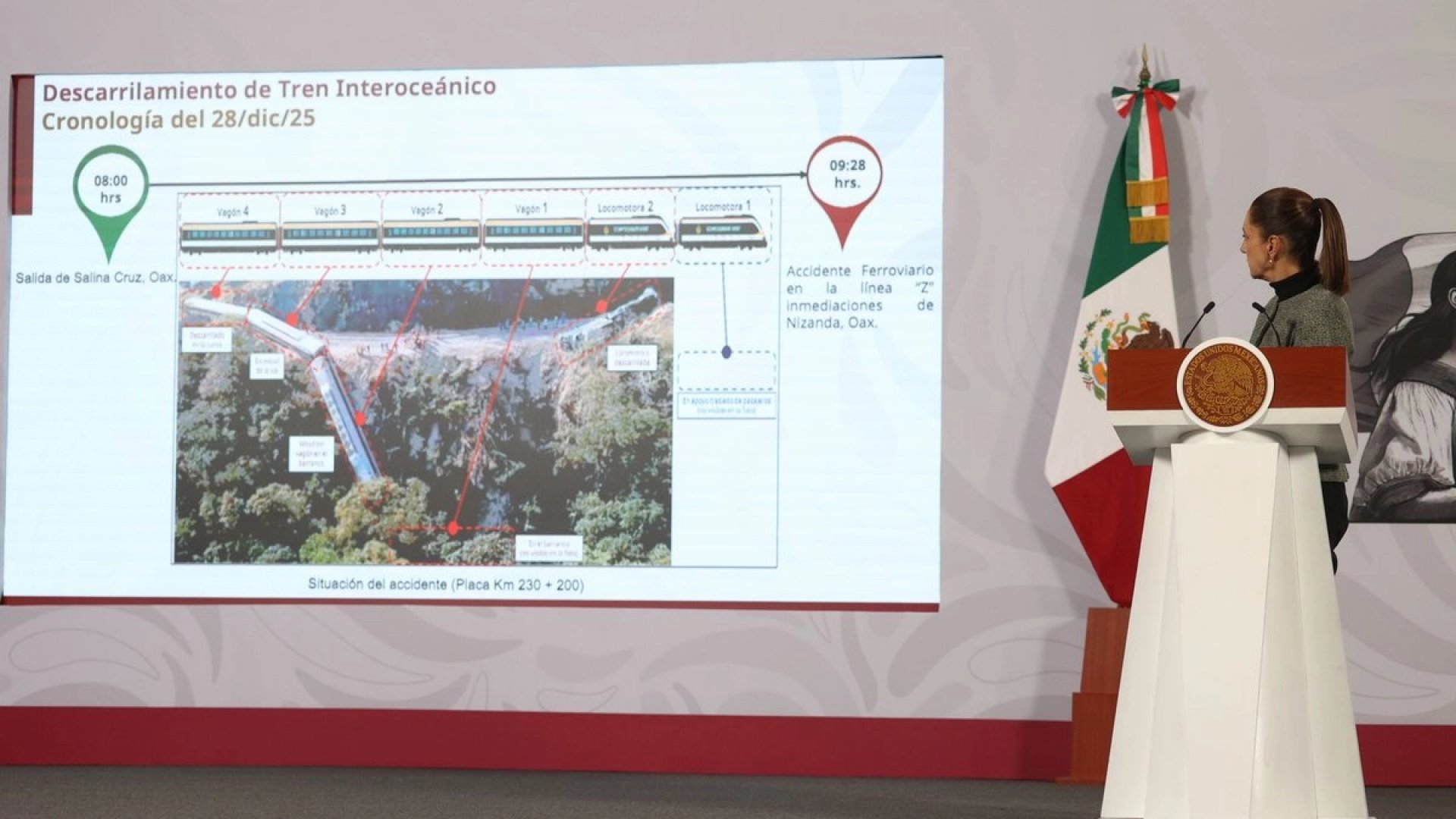 Atención a víctimas y esclarecer descarrilamiento del Tren Transístmico, prioridades de Sheinbaum